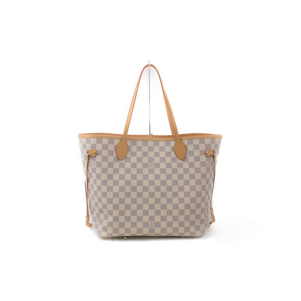 Louis Vuitton Tote White Damier Tan Azur Diaper Bag Handbag Gray Beige Canvas